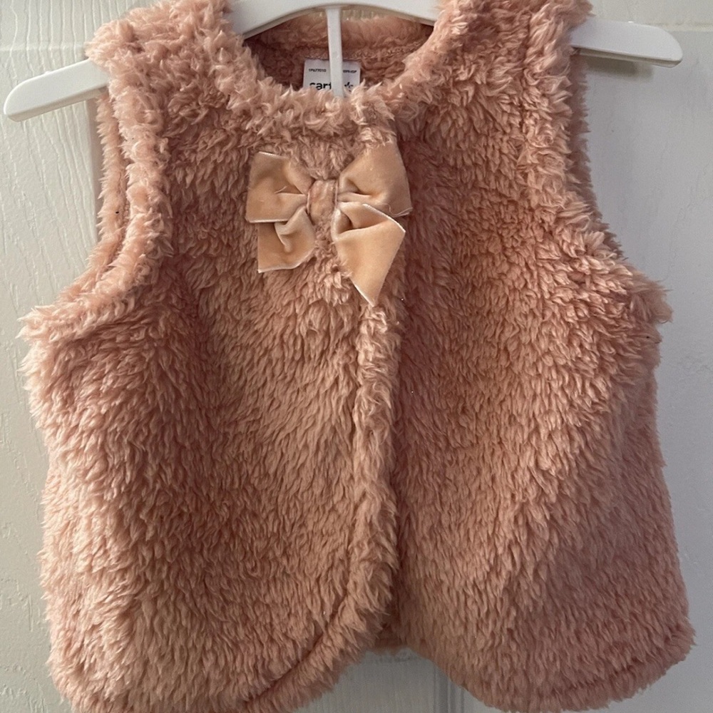 Carter’s Just One You Baby Girl Blush Pink Sherpa Vest 6M NWOT